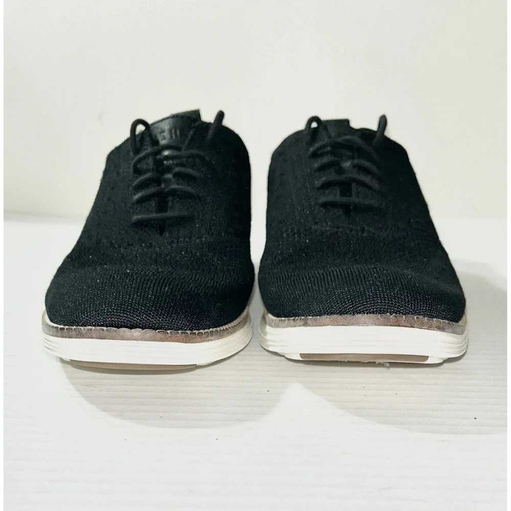 Cole Haan Original Grand Shoes Men's 8.5‎ Black Knit Wingtip Stitchlite C27959